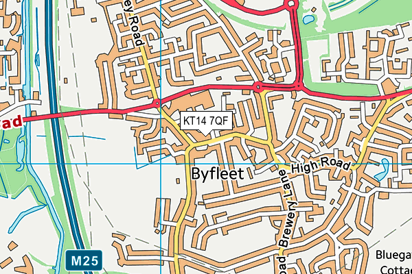 KT14 7QF map - OS VectorMap District (Ordnance Survey)