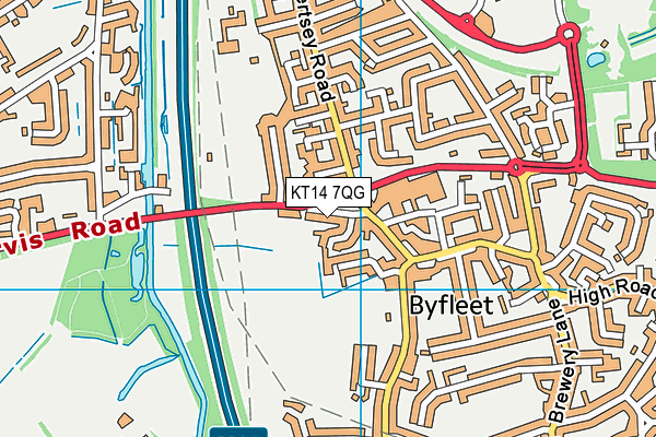 KT14 7QG map - OS VectorMap District (Ordnance Survey)