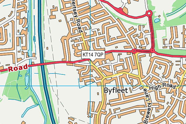 KT14 7QP map - OS VectorMap District (Ordnance Survey)