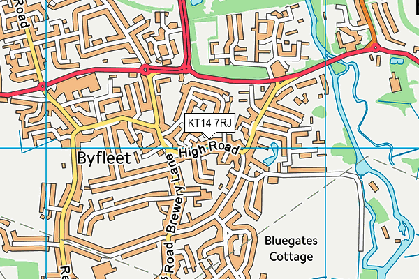 KT14 7RJ map - OS VectorMap District (Ordnance Survey)
