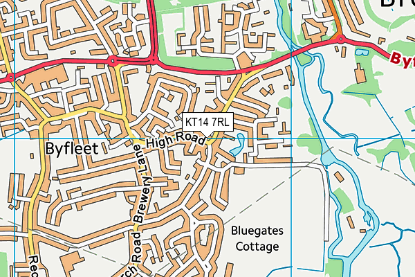 KT14 7RL map - OS VectorMap District (Ordnance Survey)