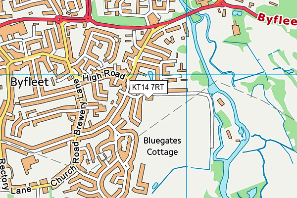 KT14 7RT map - OS VectorMap District (Ordnance Survey)