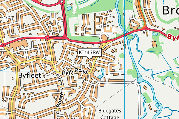 KT14 7RW map - OS VectorMap District (Ordnance Survey)
