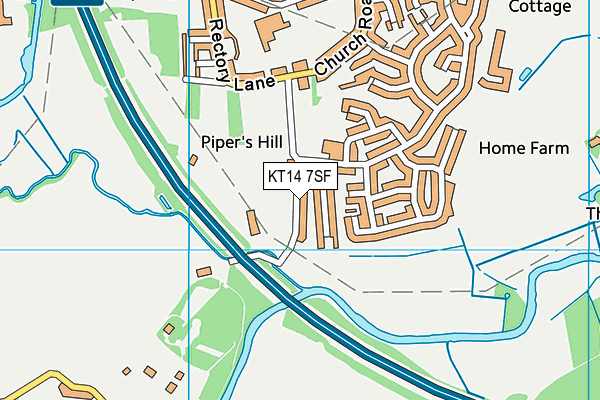 KT14 7SF map - OS VectorMap District (Ordnance Survey)
