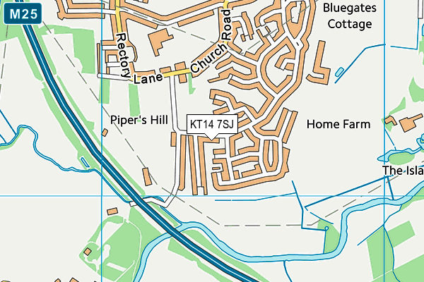 KT14 7SJ map - OS VectorMap District (Ordnance Survey)