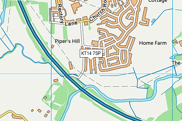 KT14 7SP map - OS VectorMap District (Ordnance Survey)