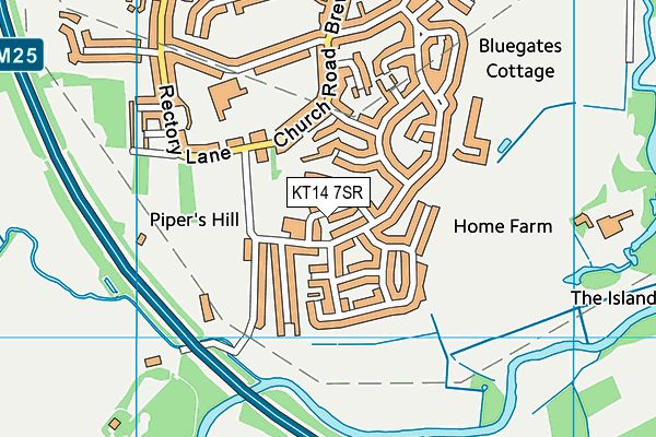 KT14 7SR map - OS VectorMap District (Ordnance Survey)
