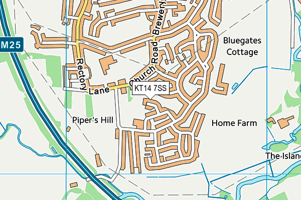 KT14 7SS map - OS VectorMap District (Ordnance Survey)