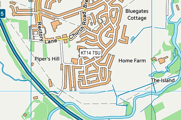 KT14 7SU map - OS VectorMap District (Ordnance Survey)