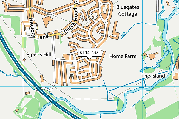 KT14 7SX map - OS VectorMap District (Ordnance Survey)