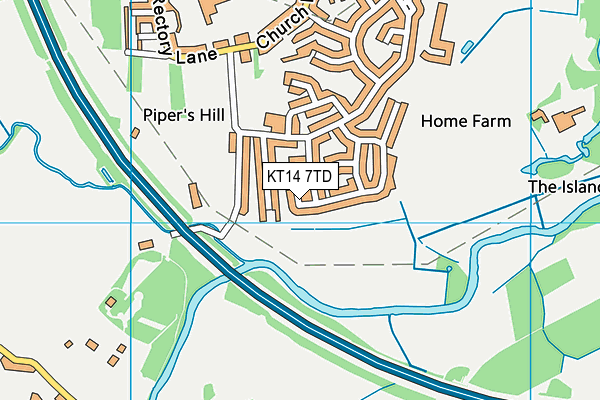 KT14 7TD map - OS VectorMap District (Ordnance Survey)