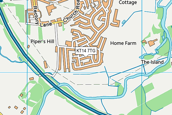 KT14 7TG map - OS VectorMap District (Ordnance Survey)
