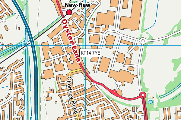 KT14 7YE map - OS VectorMap District (Ordnance Survey)