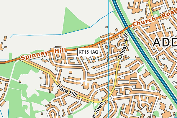 KT15 1AQ map - OS VectorMap District (Ordnance Survey)