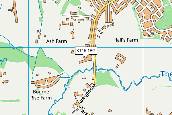 KT15 1BG map - OS VectorMap District (Ordnance Survey)