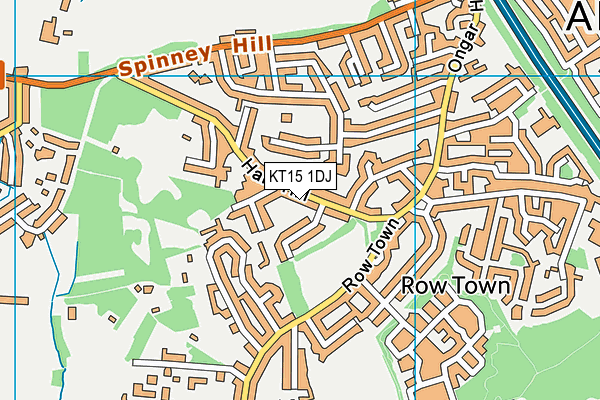 KT15 1DJ map - OS VectorMap District (Ordnance Survey)