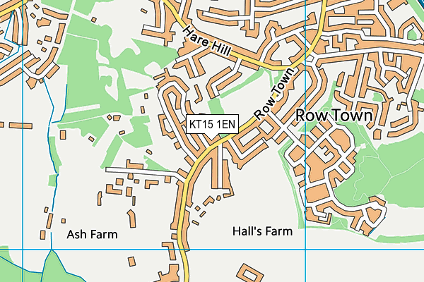 KT15 1EN map - OS VectorMap District (Ordnance Survey)