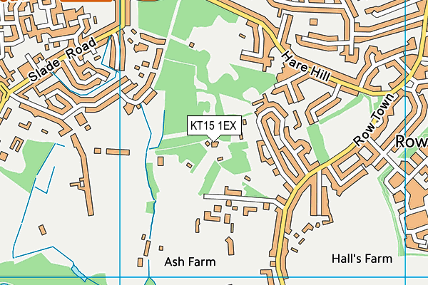 KT15 1EX map - OS VectorMap District (Ordnance Survey)