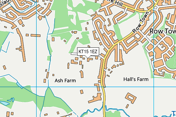 KT15 1EZ map - OS VectorMap District (Ordnance Survey)