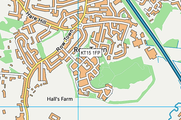KT15 1FP map - OS VectorMap District (Ordnance Survey)