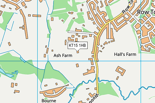 KT15 1HB map - OS VectorMap District (Ordnance Survey)