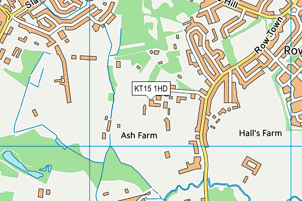 KT15 1HD map - OS VectorMap District (Ordnance Survey)