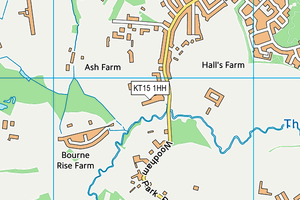 KT15 1HH map - OS VectorMap District (Ordnance Survey)