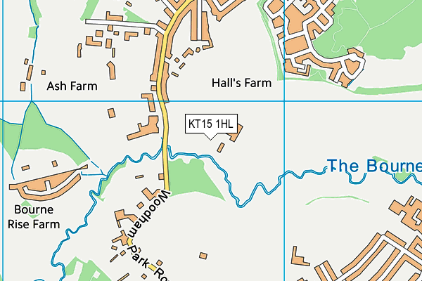 KT15 1HL map - OS VectorMap District (Ordnance Survey)