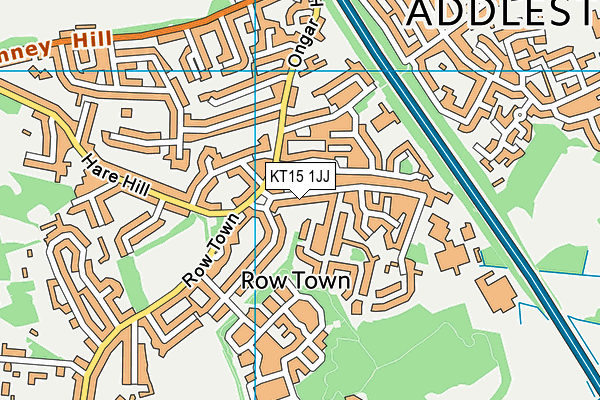 KT15 1JJ map - OS VectorMap District (Ordnance Survey)