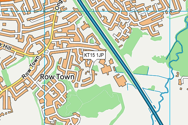 KT15 1JP map - OS VectorMap District (Ordnance Survey)