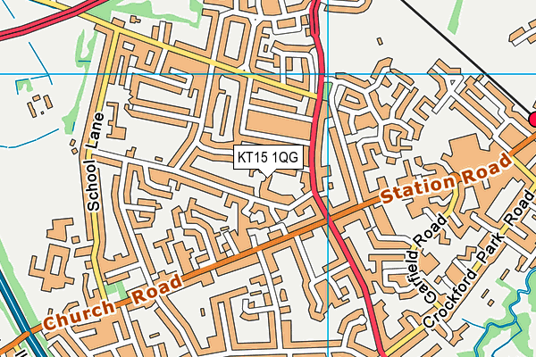 KT15 1QG map - OS VectorMap District (Ordnance Survey)
