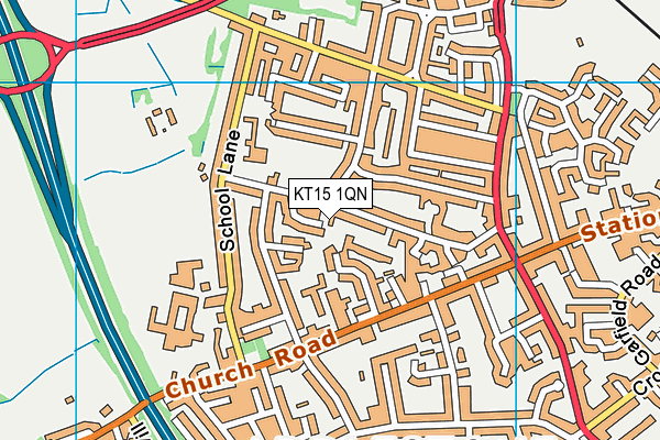 KT15 1QN map - OS VectorMap District (Ordnance Survey)