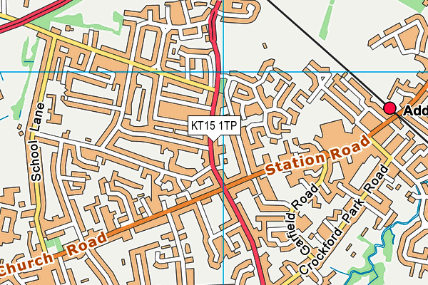 KT15 1TP map - OS VectorMap District (Ordnance Survey)
