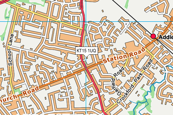 KT15 1UQ map - OS VectorMap District (Ordnance Survey)