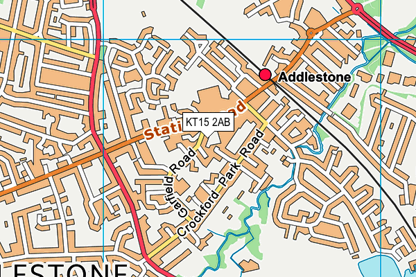KT15 2AB map - OS VectorMap District (Ordnance Survey)