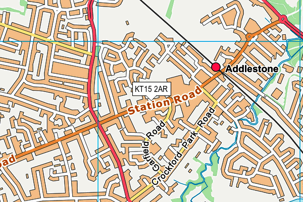 KT15 2AR map - OS VectorMap District (Ordnance Survey)