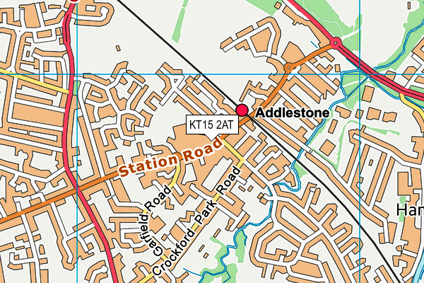KT15 2AT map - OS VectorMap District (Ordnance Survey)