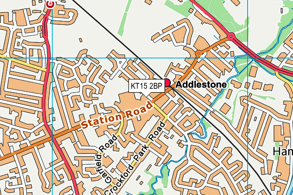 KT15 2BP map - OS VectorMap District (Ordnance Survey)