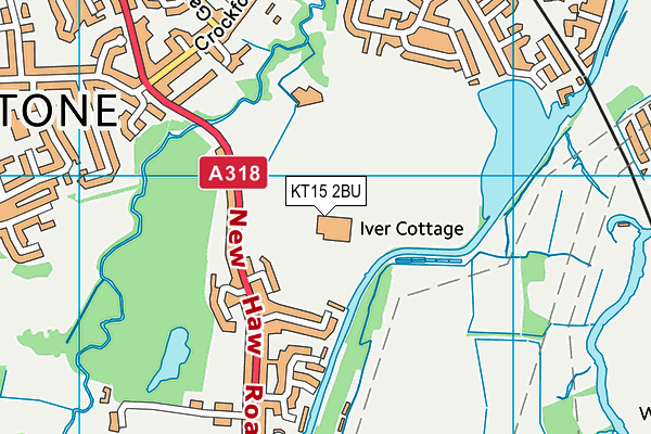 KT15 2BU map - OS VectorMap District (Ordnance Survey)