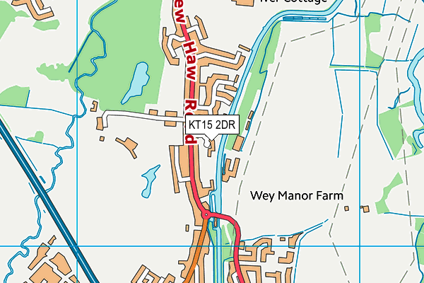 KT15 2DR map - OS VectorMap District (Ordnance Survey)
