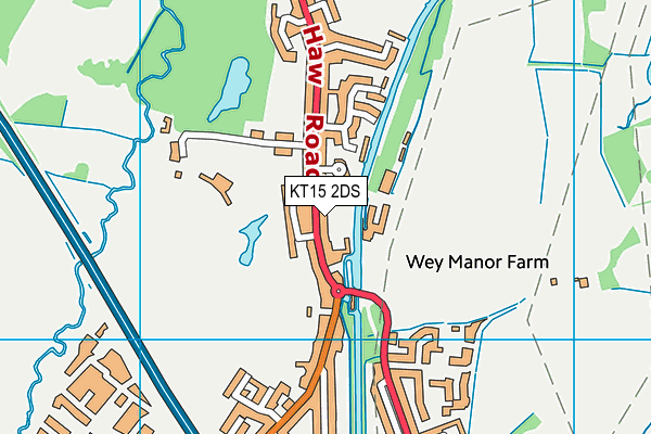 KT15 2DS map - OS VectorMap District (Ordnance Survey)