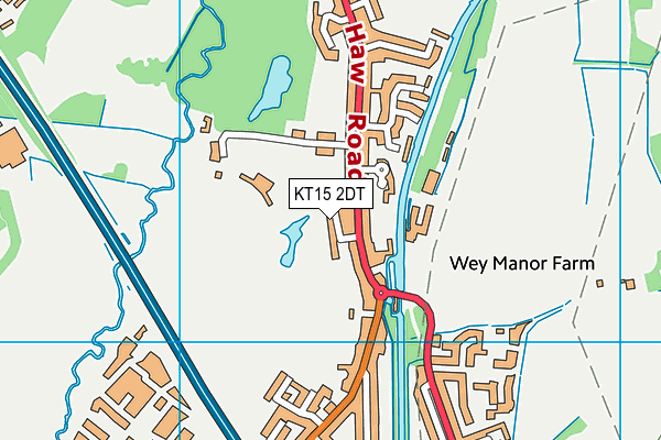 KT15 2DT map - OS VectorMap District (Ordnance Survey)