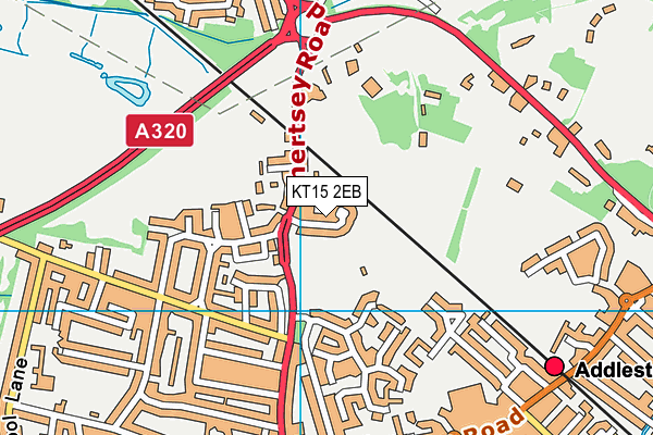 KT15 2EB map - OS VectorMap District (Ordnance Survey)