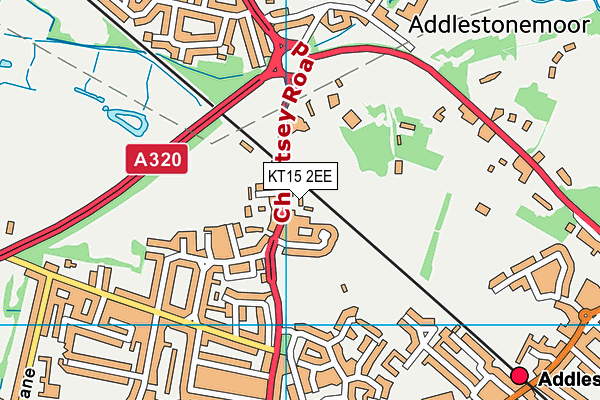KT15 2EE map - OS VectorMap District (Ordnance Survey)