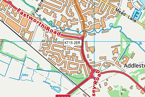 KT15 2ER map - OS VectorMap District (Ordnance Survey)