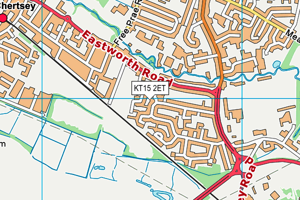 KT15 2ET map - OS VectorMap District (Ordnance Survey)