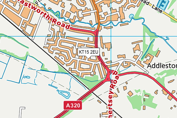 KT15 2EU map - OS VectorMap District (Ordnance Survey)