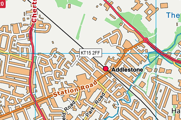 KT15 2FF map - OS VectorMap District (Ordnance Survey)