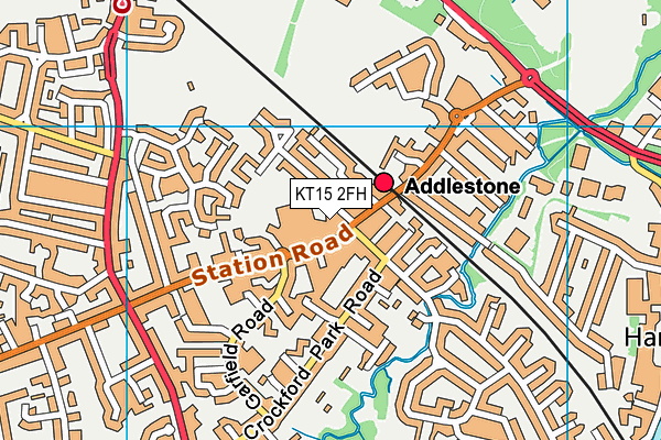 KT15 2FH map - OS VectorMap District (Ordnance Survey)