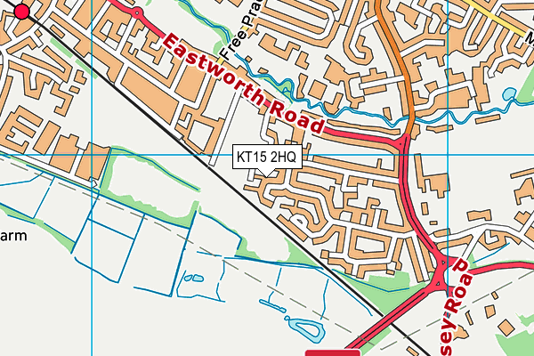 KT15 2HQ map - OS VectorMap District (Ordnance Survey)